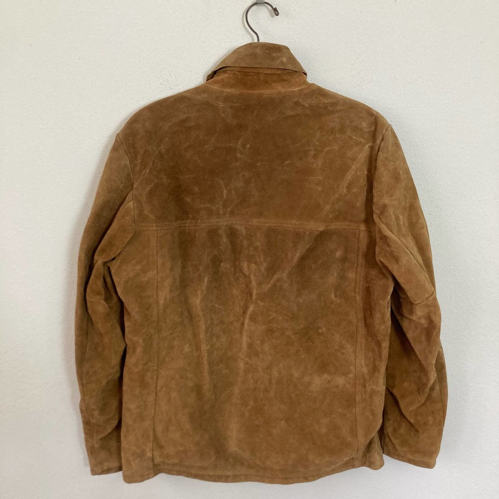 Vintage 70s Mens Camel Brown‎ Suede Leather Dagger Collar Jacket // Size Small - Picture 7 of 7